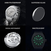 CADISEN Automatic Men's Mechanical Watch Waterproof Calendar Business