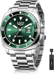 Quartz Watches for Men,Stainless Steel Waterproof Analog Watch