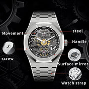 Redhai Automatic Mechanical Watch Skeleton Stainless 50M Waterproof
