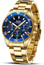 Chronograph Stainless Steel Waterproof Date Analog Quartz Watch