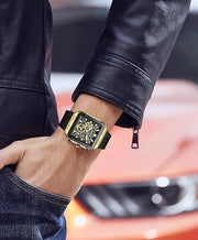Paras Crown Mens Watches Ultra-Thin Square Watch Luxury Chronograph Analog